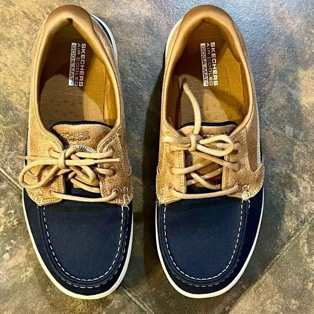 Skechers Air Cooled Goga Mat On The Go Flex Comfort Boat Shoes 6.5